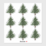 Green Watercolour Christmas Pine Tree Stickers<br><div class="desc">Spread Christmas cheer with your Holiday gift wrapping. Design features a simplistic watercolour spruce tree illustration.</div>