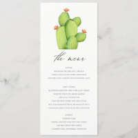 GREEN WATERCOLOUR DESERT CACTUS FLOWER  MENU