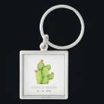 GREEN WATERCOLOUR DESERT CACTUS SAVE THE DATE GIFT KEYCHAIN<br><div class="desc">If you need any further customisation or any other matching items,  please feel free to contact me at info@yellowfebstudio.com</div>