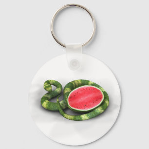 Green Watermelon Snake Keychain