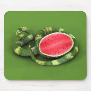 Green Watermelon Snake Mouse Pad