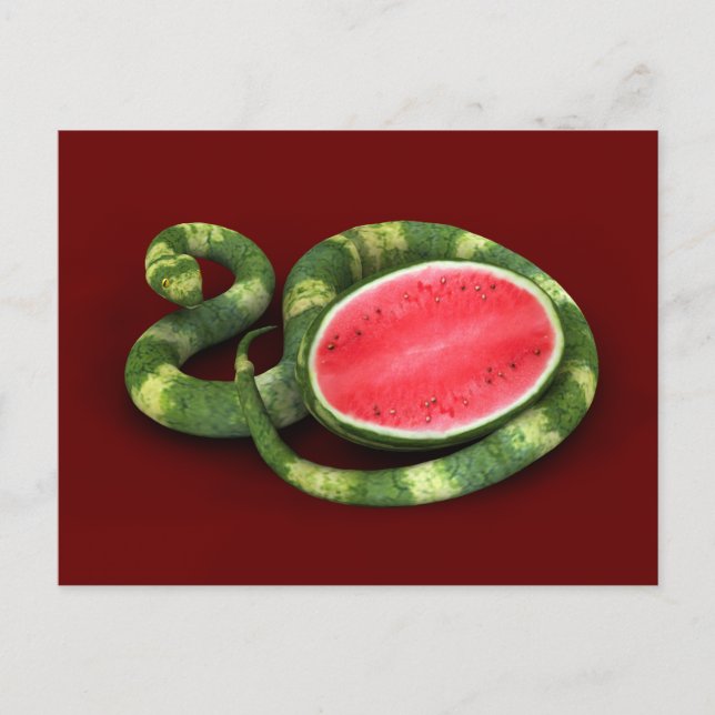 Green Watermelon Snake Postcard (Front)