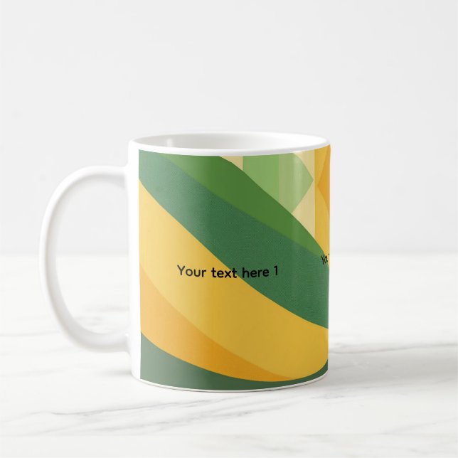 Green Wave Abstract personalizable  Coffee Mug (Left)