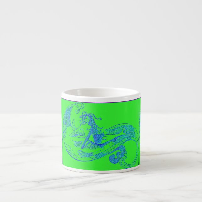 green wave mermaid espresso mug (Front)