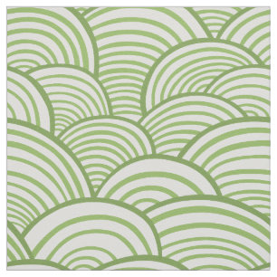 Green wave pattern fabric