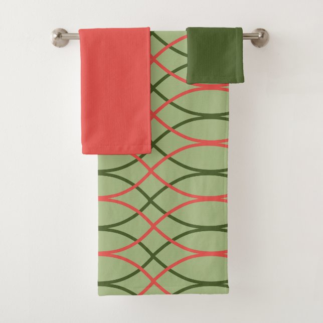 Green Waves  Bath Towel Set (Insitu)