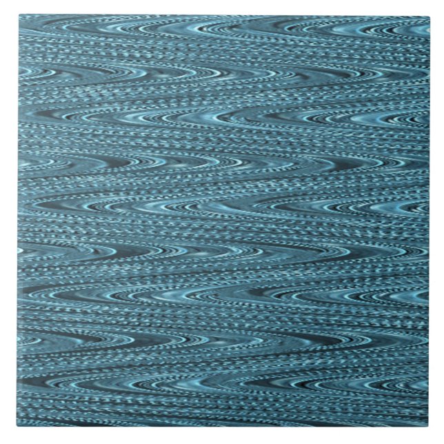 Green Wavy Decorative Ceramic Tile (Front)