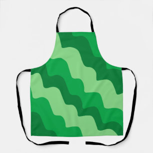 Green wavy ocean waves gradient apron