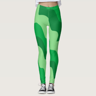 Green wavy ocean waves gradient leggings
