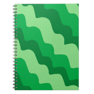 Green wavy ocean waves gradient  notebook