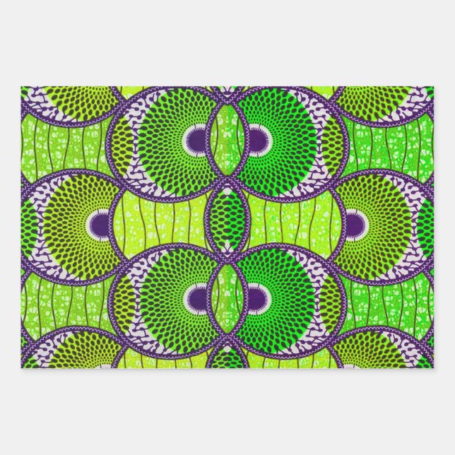 Green Wax African gift paper. Wrapping Paper Sheet (Front)
