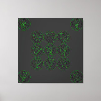 Green Wealth Luck Sigil Series Canvas Print