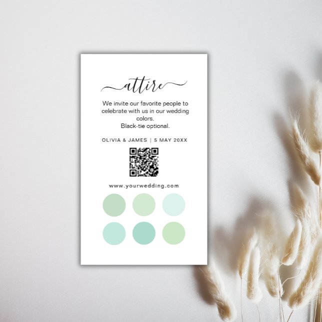 Green Wedding Attire Dress Code Card (Green Wedding Attire Dress Code Card)