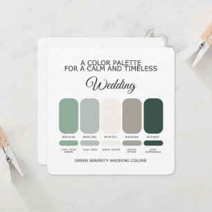 Green Wedding Color Palette Card