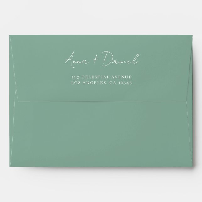 Green Wedding Coordinate Envelope (Back (Top Flap))