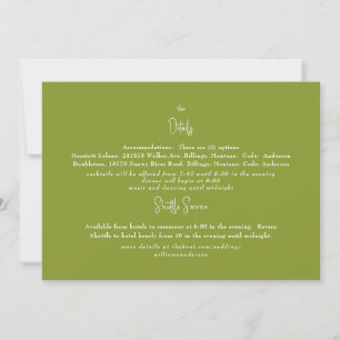 Green Wedding Detail Invitation
