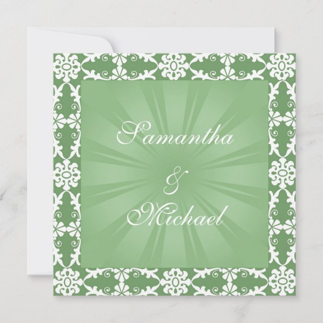 Green wedding invitation (Front)