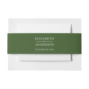 Green Wedding Invitation Belly Band
