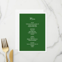 Green Wedding Menu
