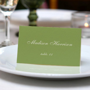 Green Wedding Name Place Card DIY