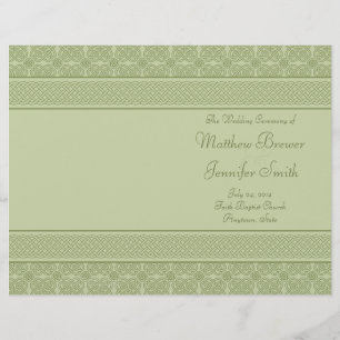 Green Wedding Order of Service & Ceremony Program