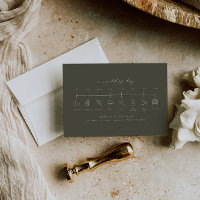 Green Wedding Timeline Insert Card Order Of Events