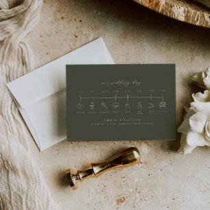 Green Wedding Timeline Insert Card Order Of Events