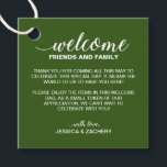 Green Wedding Welcome Gift Basket Bag Favour Tags<br><div class="desc">This charming white on forest green wedding welcome tag,  placed on your welcome bag or basket in their accommodation,  is a nice way to thank your out of town guests for the travel they needed to do to get to your wedding.</div>