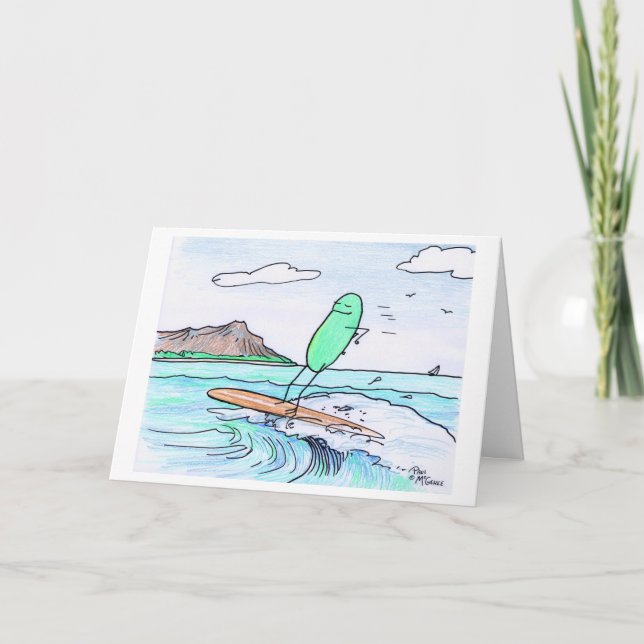 Green Weenii "Green Hawaii" Greeting Card (Front)