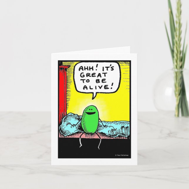 Green Weenii "It's Great to be Alive" Note Card (Front)