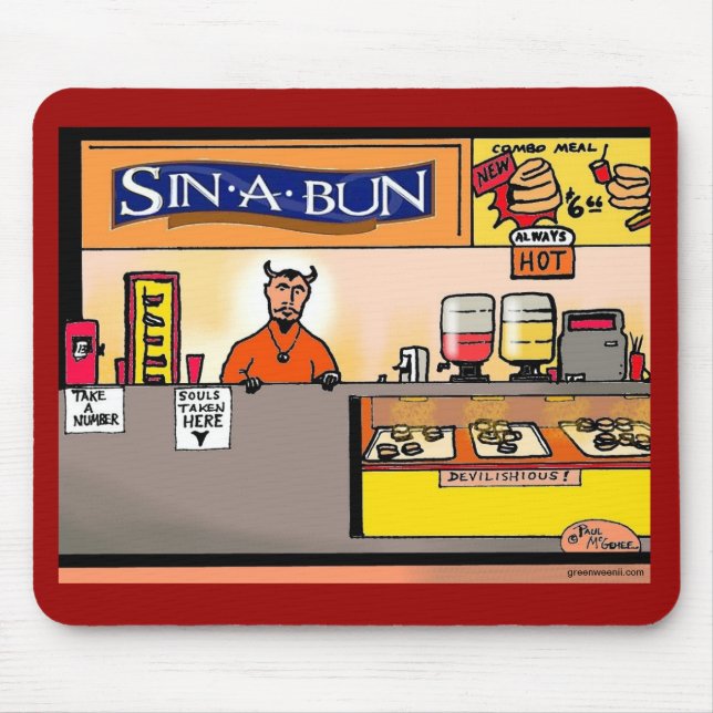 Green Weenii "Sin-A-Bun" Mousepad (Front)