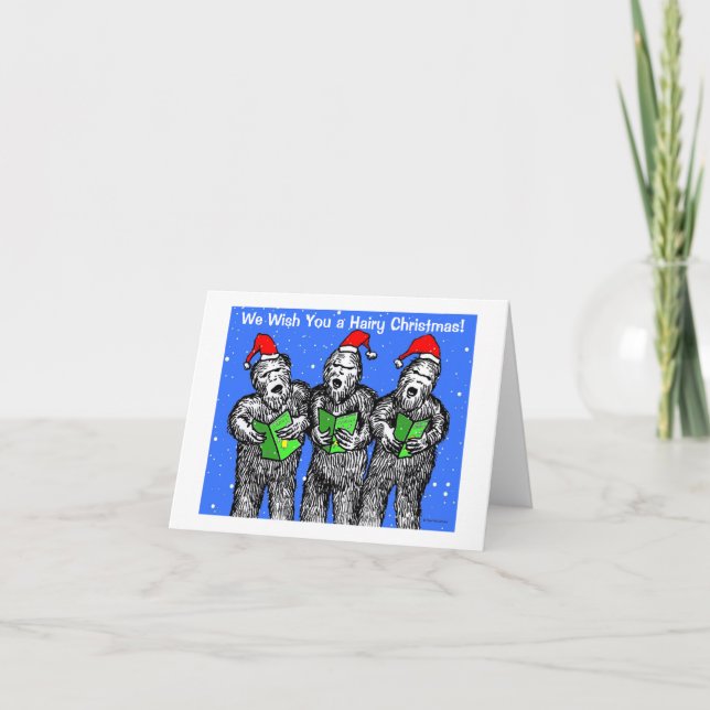 Green Weenii "We Wish You a Hairy Christmas" Card (Front)