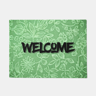 Green Welcome Doormat
