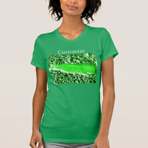 Green whale swimming design T-Shirt