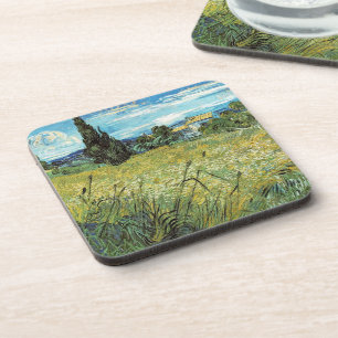 Green Wheat Field  Vincent van Gogh  Coaster