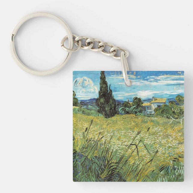 Green Wheat Field  Vincent van Gogh   Keychain (Front)