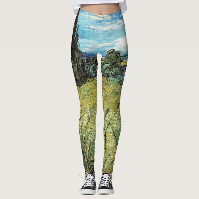 Green Wheat Field  Vincent van Gogh  Leggings (Front)