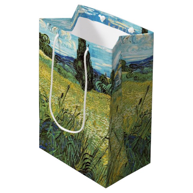 Green Wheat Field  Vincent van Gogh   Medium Gift Bag (Front Angled)