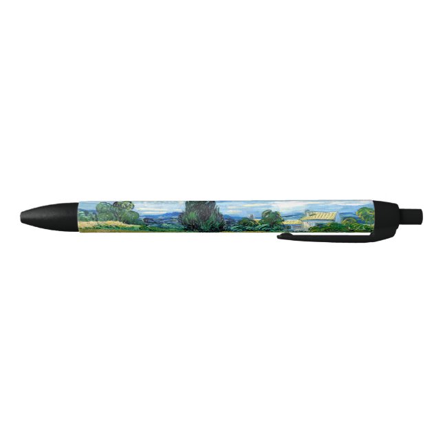 Green Wheat Field with Cypress (1889) Van Gogh art Black Ink Pen (Bottom)