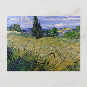 Green Wheat Field with Cypress by Van Gogh. Postcard