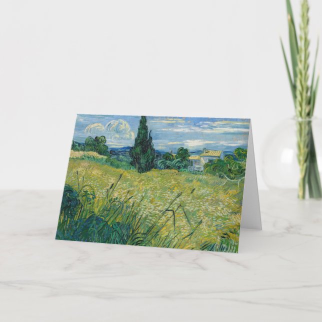 Green Wheat Field with Cypress | Vincent van Gogh Card (Front)