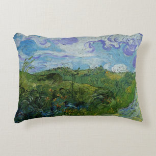 Green Wheat Fields by Vincent van Gogh Accent Pillow