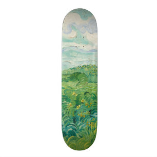 Green Wheat Fields Landscape Art Van Gogh Skateboard