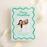 Green Whimsical Doodle Wavy Frame Christmas Photo Holiday Card<br><div class="desc">Send your family Christmas greetings with this whimsical Christmas photo card featuring a doodle, hand-drawn wavy border frame and charming handwritten script that says "Merry Christmas". This quirky, fun and playful card comes in green, but you can change the colour. The back of the card also has space to enter...</div>