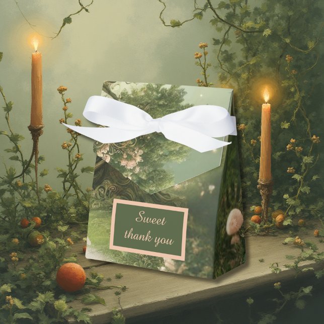 green Whimsical Medieval Forest Wedding  Favor Box (Creator Uploaded)