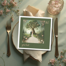 green Whimsical Medieval Forest Wedding