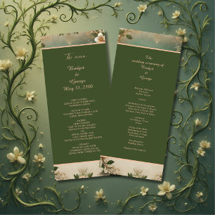 green Whimsical Medieval Forest Wedding program