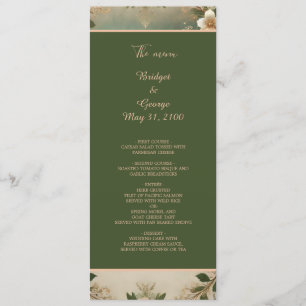 green Whimsical Medieval Forest Wedding program 