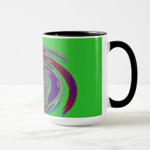 Green Whirlwind Design Monogram Mug