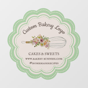 Green Whisk Boutique Bakery Pastry Patisserie Window Cling